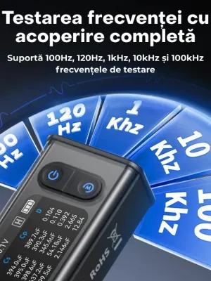 Tester LCR digital portabil cu pensetă, identificare automată – FNIRSI LCR-ST2 Plus
