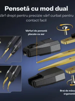Tester LCR digital portabil cu pensetă, identificare automată – FNIRSI LCR-ST2 Plus