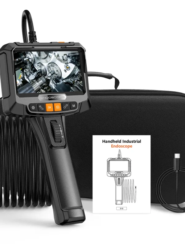 Produs Boroscop Industrial Articulat 360° S10, Cameră 3.9mm, 2MP, Ecran IPS 5" Full HD Imagine
