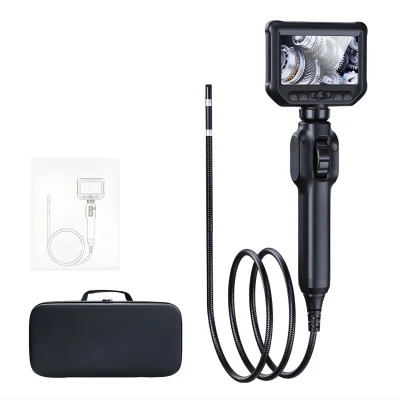Endoscop industrial articulat S43 360° 3.9 mm 2MP 1 m, boroscop cu ecran IPS 4,3" Full HD pentru inspecții tehnice
