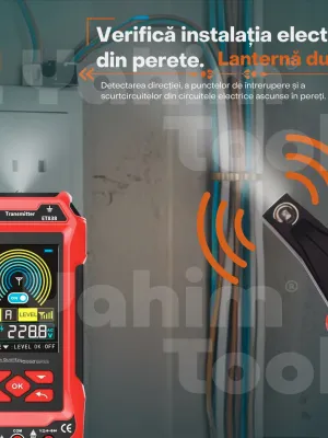 Localizator Cabluri Subterane & Pereți 2m – ET838 3-în-1 · Multimetru 60.000 Conturi + Tester Rețea RJ45
