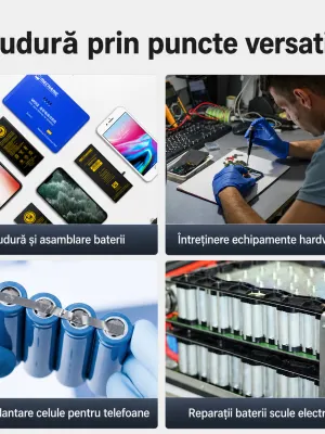 Aparat de sudură în puncte FNIRSI SWM-20, 5000mAh, 1200A, Power Bank, Grosime sudura banda nichel 0.1‒0.5 mm