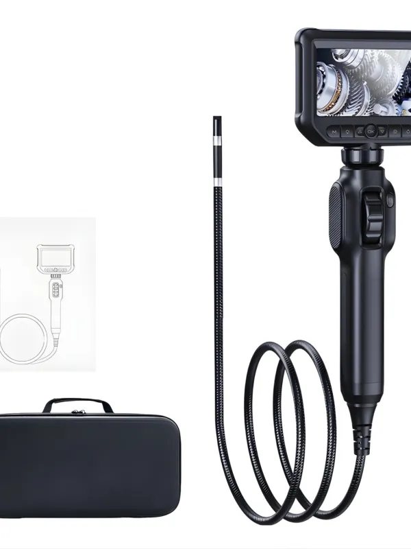 Produs Endoscop industrial articulat S43 360° 3.9 mm 2MP 1 m, boroscop cu ecran IPS 4,3" Full HD pentru inspecții tehnice Imagine