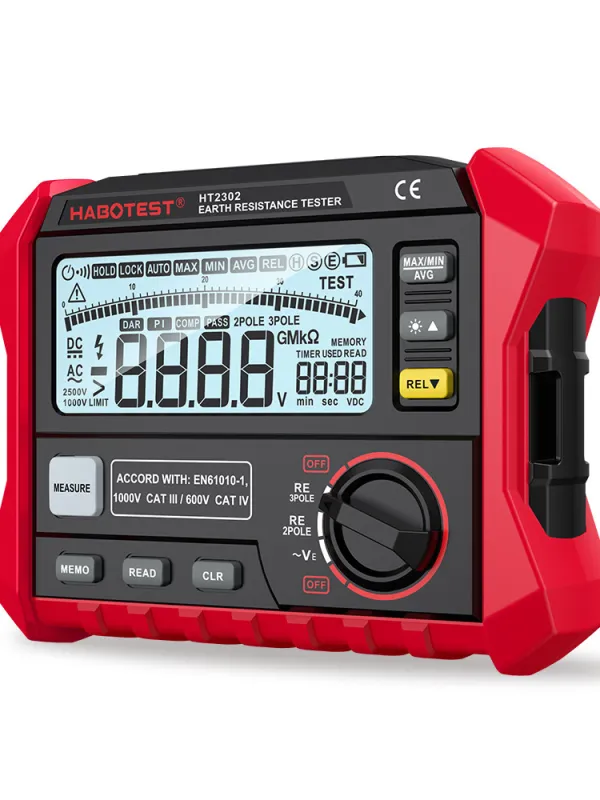 Produs Tester digital de împământare Habotest HT2302 – Măsurare rezistență sol, precizie ridicată Imagine